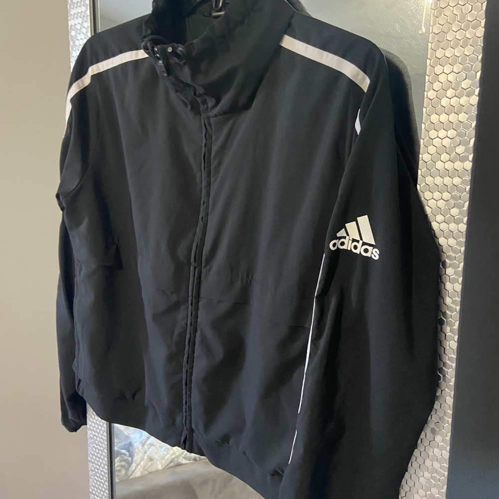 Adidas Black Windbreaker